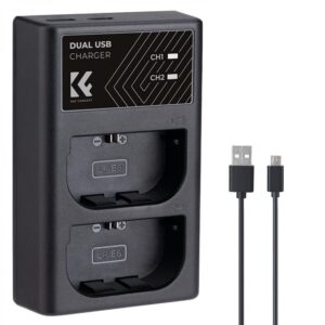 Sạc pin 2 khe K&F Concept LP-E6 KF28.0007 cho R5, R6, R6II, R7